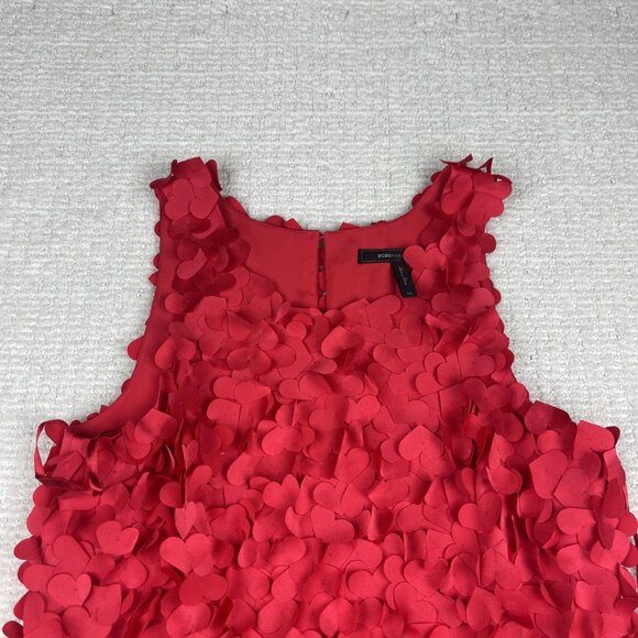BCBGMAXAZRIA Red 3D Heart Sleeveless Mini Dress Size 4 Valentine Party - Picture 7 of 16